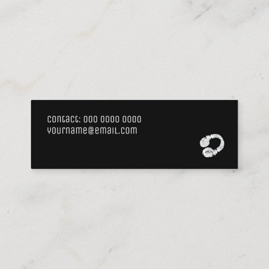 ブラック&ミニマルDJ スキニー名刺 (裏面)