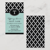 ブラック&ミントモノグラムモロッコプリント 名刺 (正面/裏面)