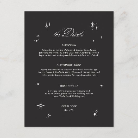ブラック+ムーディーな結婚式の詳細  エンクロージャーカード (正面)