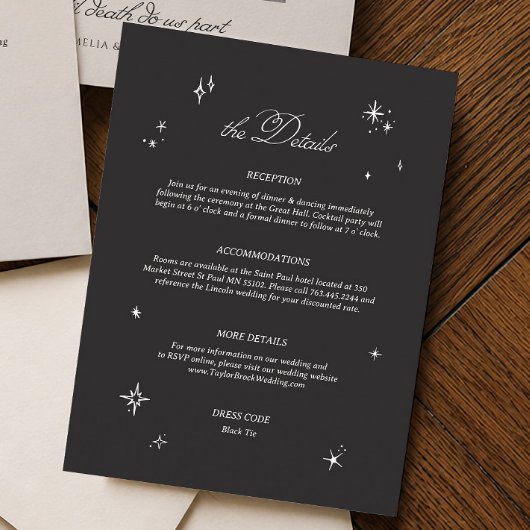 ブラック+ムーディーな結婚式の詳細  エンクロージャーカード