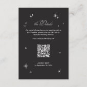 ブラック+ムーディーな結婚式の詳細QRコード エンクロージャーカード (正面)