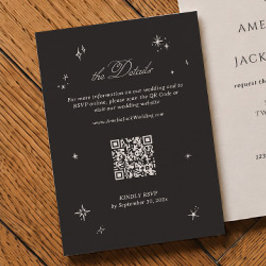 ブラック+ムーディーな結婚式の詳細QRコード エンクロージャーカード