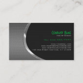 ブラック&メタリックシルバーグレイ自動プロフェッショナル 名刺 (裏面)