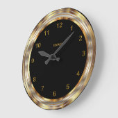 ブラック(メタリックフェイク金ゴールド枠) ラージ壁時計 (傾斜)