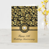 ブラック&メタリック金ゴールドヴィンテージのマスク カード (黄色い花)