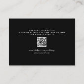 ブラック&メタリック銀婚式RSVP QRコード エンクロージャーカード (裏面)