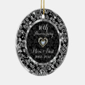 ブラック&メタリック銀10結婚周年 セラミックオーナメント (右)