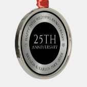 ブラック&メタリック銀25結婚周年 メタルオーナメント (右)