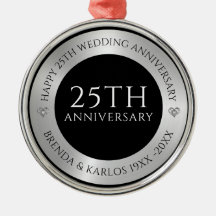 ブラック&メタリック銀25結婚周年