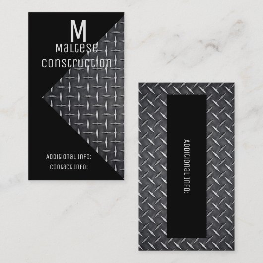 ブラック&メタル名刺2 名刺 (正面/裏面)