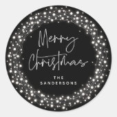 ブラック・メリークリスマスの台本ラきらめくイト ラウンドシール (正面)