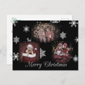 ブラック・メリークリスマスパーソナライズされた写真 ポストカード (正面/裏面)