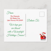 ブラック・メリークリスマスパーソナライズされた写真 ポストカード (裏面)