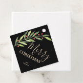 ブラック・メリークリスマス・スクエアのホリーとベリー フェイバータグ (インサイチュ)