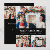ブラック メリークリスマス フォトコラージュ カード (正面/裏面)