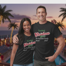 ブラック メリークルーズ クリスマス 名入れTシャツ