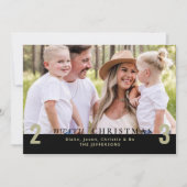 ブラック・メリー・シンプルクリスマス2023年写真 招待状 (正面)