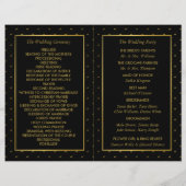 ブラック&モダンゴールドフォイル効果結婚式 プログラム (裏面)