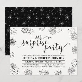 ブラック | モダンサプライズ 50周年 結婚記念日 招待状