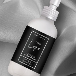 ブラック&モダンシルバーロゴルームスプレーボトルラベル ラベル