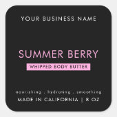 ブラック&モダンピンクスキンケエレガントアジャー製品 スクエアシール (正面)