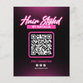 ブラック&モダンピンクヘアサロンスペシャル チラシ (裏面)