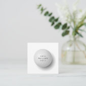 ブラック&モダンホワイトゴルフプロまたはインストラクター スクエア名刺 (スタンド正面)