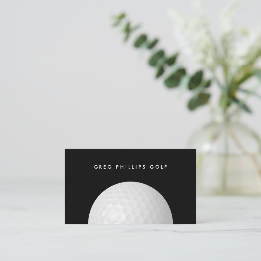 ブラック&モダンホワイトゴルフプロまたはインストラクター 名刺 (スタンド正面)