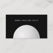 ブラック&モダンホワイトゴルフプロまたはインストラクター 名刺 (正面)
