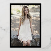 ブラック&モダンホワイトスウィート16タイポグラフィ 箔招待状 (裏面)