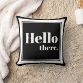 ブラック&モダンホワイトハローザースタイポグラフィ クッション (ブランケット)