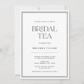 ブラック&モダンホワイトブライダルティー 招待状 (正面)