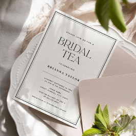 ブラック&モダンホワイトブライダルティー 招待状