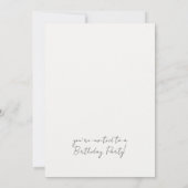 ブラック&モダンホワイトボウ40歳の誕生日 招待状 (裏面)