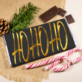 ブラック&モダン金ゴールドのクリスマスチョコレートラッパー フォトプリント           