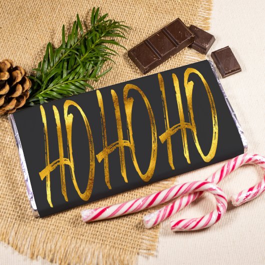 ブラック&モダン金ゴールドのクリスマスチョコレートラッパー フォトプリント           
