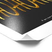 ブラック&モダン金ゴールドのクリスマスチョコレートラッパー フォトプリント            (角)