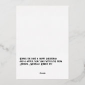 ブラック&モダン金ゴールドのクリスマスフォト 箔シーズンカード (裏面)