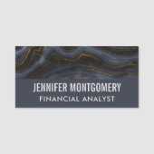 ブラック&モダン金ゴールドアガテストーンプロフェッショナル 名札 (正面)