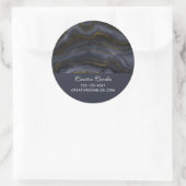 ブラック&モダン金ゴールドアガテストーン抽象芸術事業 ラウンドシール (バッグ)