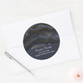 ブラック&モダン金ゴールドアガテストーン抽象芸術事業 ラウンドシール (封筒)