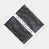 ブラック&モダン金ゴールドアガテストーン抽象芸術誕生日 (コーナー)