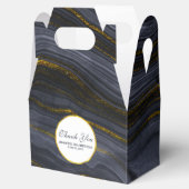 ブラック&モダン金ゴールドアガテストーン抽象芸術誕生日 フェイバーボックス (オープン)