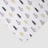 ブラック&モダン金ゴールドクリスマスツリーパターン 薄葉紙 (詳細)