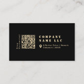 ブラック&モダン金ゴールドシャイニーステンシルはっきりしたタイポグラフィ 名刺 (裏面)