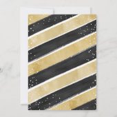 ブラック&モダン金ゴールドスノーフレークホリデーパーティー 招待状 (裏面)