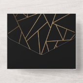 ブラック&モダン金ゴールドディールチョイスリハーサルディナー オールインワン招待状 (裏面)