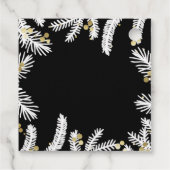 ブラック&モダン金ゴールドパイン&ベリーホリデイ フェイバータグ (裏面)