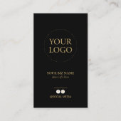 ブラック&モダン金ゴールドビジネスロゴギフト証明書 名刺 (正面)