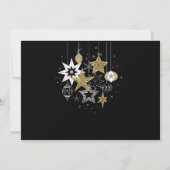 ブラック&モダン金ゴールドホリデーパーティー招待状 招待状 (裏面)